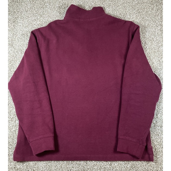 Polo Ralph Lauren Quarter Zip Sweater Mens XL Cranberry Rib Knit Cotton Pullover - Picture 6 of 8